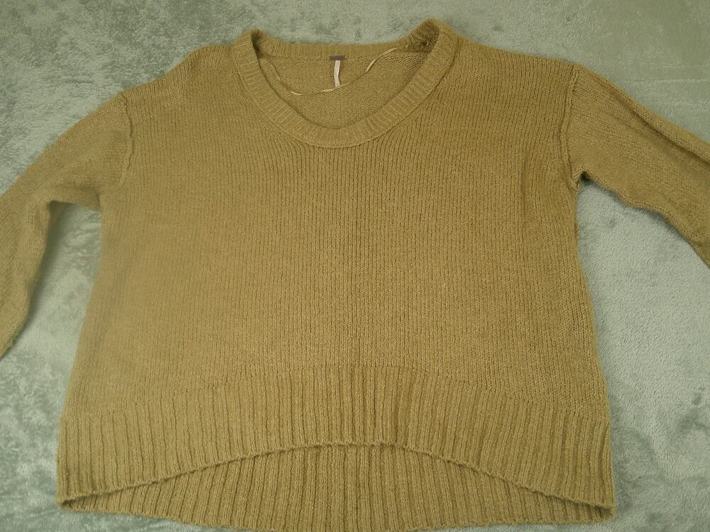 Free People Desert Camel Heavy Knit Oversized Fall Sweater Women Size XS